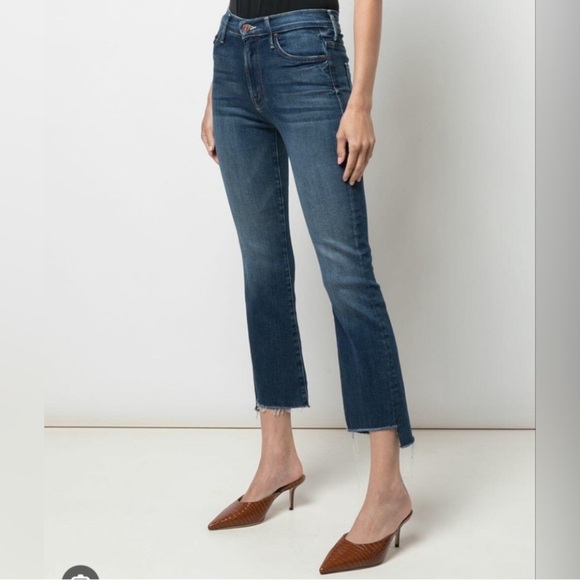 MOTHER The Insider Crop Step Fray Jeans Sweet and Sassy Size 27 High-Rise Denim - Picture 15 of 15